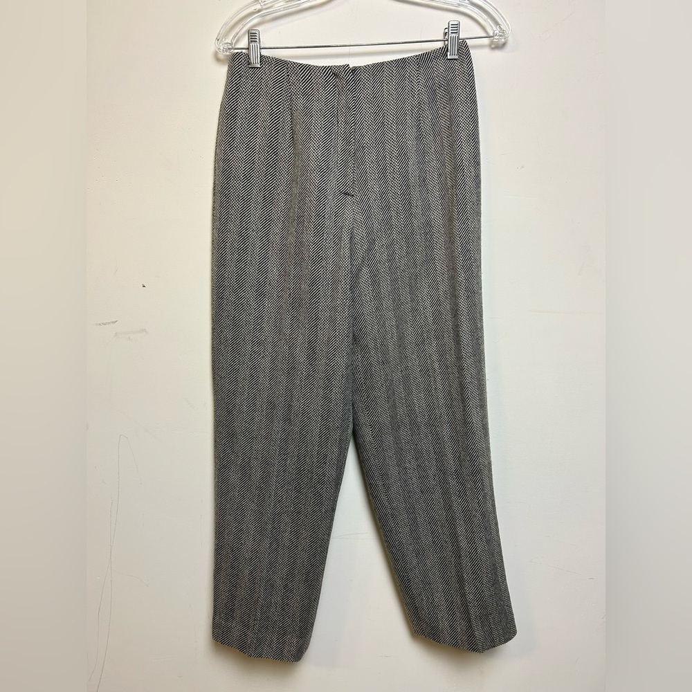 Vintage Talbots Plaid 100% Italian wool fabric pants gray zip waist size 4